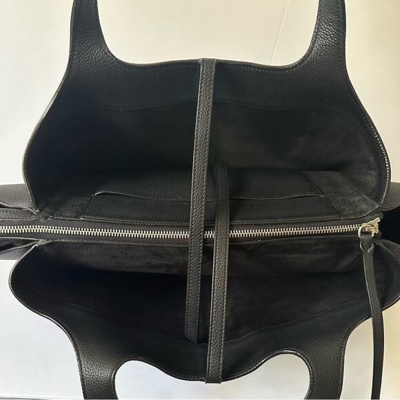 Celine Tri-Fold Black Grained Leather Shoulder Bag 2016 Collection Phoebe Philo - Picture 4 of 16